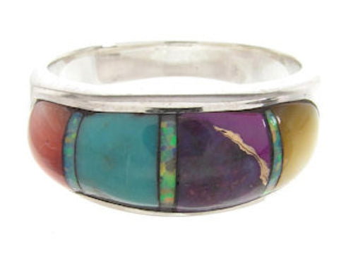 Southwest Multicolor And Sterling Silver Ring Size 6-1/2 IS58304